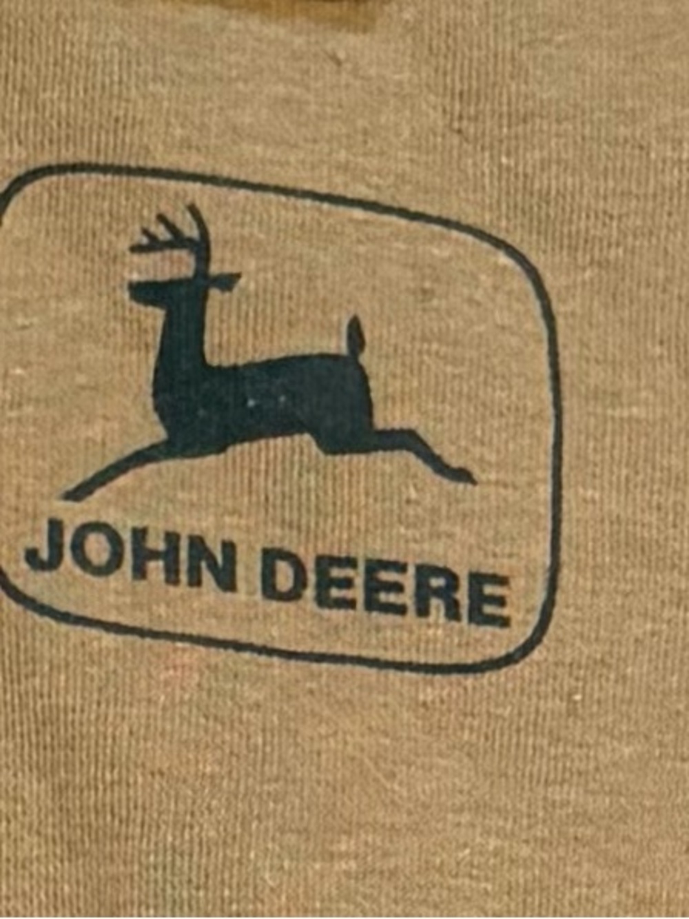 John Deere Coyote Brown Tractor Flag Graphic Hoodie Mens 3XL Pullover - Picture 3 of 9